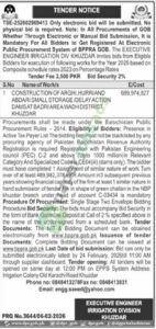 Tender Notice - House Building Finance Company Limited - Irrigation Division