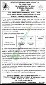 Pre-Qualification notice of General Contractor - 2026/PQ/05 - INFRASTRUCTURE DEVELOPMENT AUTHORITY OF