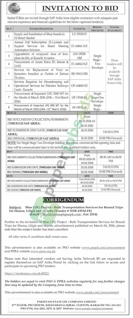 Supply and Installation of Shop boards in Hi-Street-Market - PSO