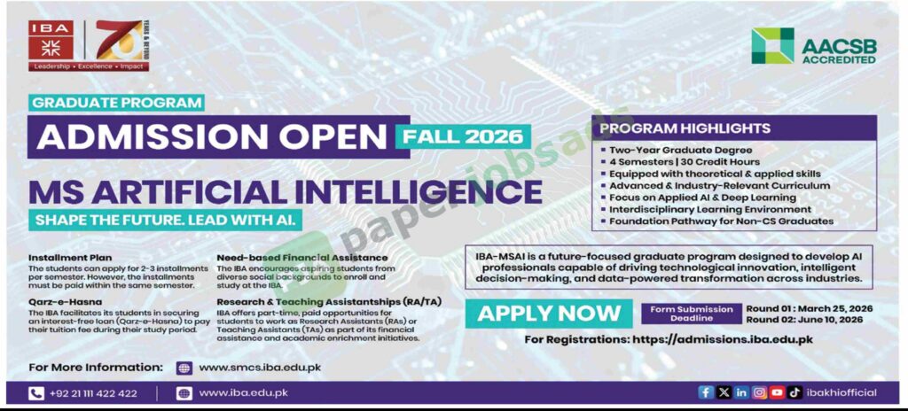 Fall 2026 - MS Artificial Intelligence - IBA