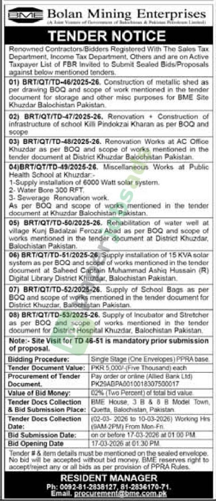Storage And Other Misc Purposes For Bme Site - Bolan Mining Enterprises