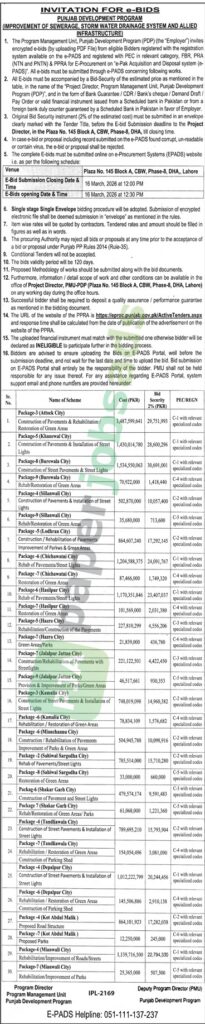 Improvement of Sewerage, Storm Water - Punjab Development Program