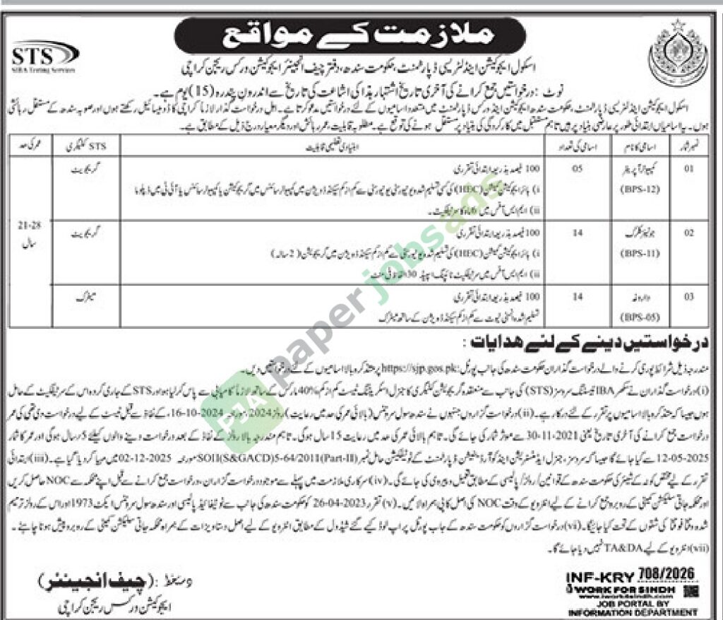 Computer Operator / Junior Clerk - School Education & Literacy department