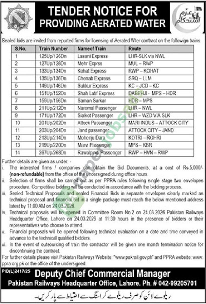 Providing Aerated Water - Pakistan Railways