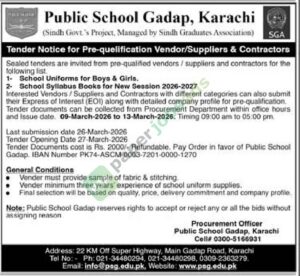 School Uniform & School Syllabus Books - Public School Gadap