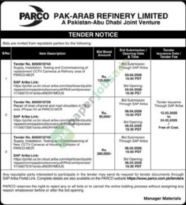 Misc. Items - PARCO PAK-ARAB REFINERY LIMITED