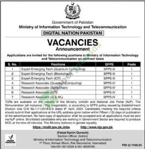 Expert Emerging Tech / Research Associate - Ministry of Information Technology and Telecommunication