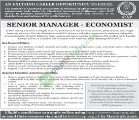 Senior Manager - Institute of Chartered Accountants of Pakistan (ICAP)