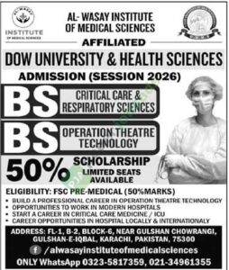 Session 2026 - BS Critical Care and Respiratory Sciences - Al-Wasay Institute of Medical Sciences (AIMS)