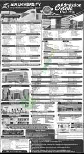 Fall 2026 - Undergraduate / Postgraduate / PhD - AIR UNIVERSITY