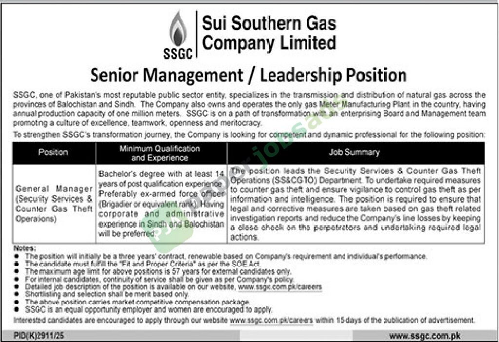 General Manager - SSGC