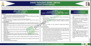 Head Legal Litigation Unit / Law Officer - ZARAI TARAQIATI BANK LIMITED
