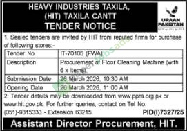 Procurement of Flooer Cleaning Machine - HEAVY INDUSTRIES TAXILA
