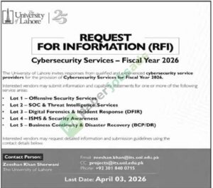 Cybersecurity Services for Fiscal Year 2026 - The University of Lahore