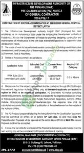 Construction of Doctor Accomodation - Infrastructure Development Authority of the Punjab (IDAP)