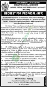 Proposal (Rfp) - GOVERNMENT OF PAKISTAN - GOVERNMENT OF PAKISTAN
