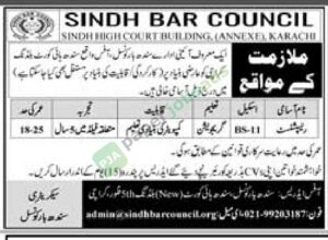 Receptionist (BS-11) - SINDH BAR COUNCIL