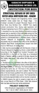 Structural Repairs Of Dry Dock Outer Area Northern End - Karachi Shipyard & Engineering Works Limited