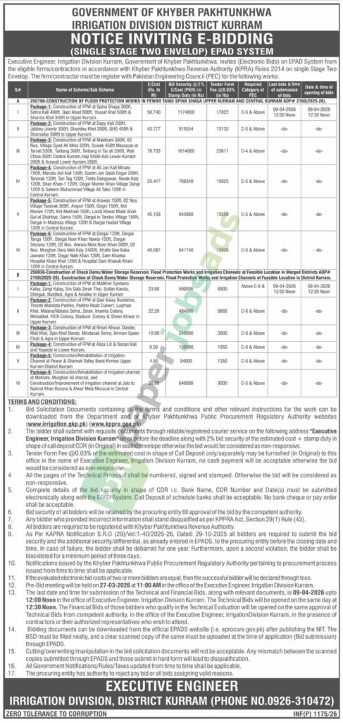 Misc. Works - Irrigation Division