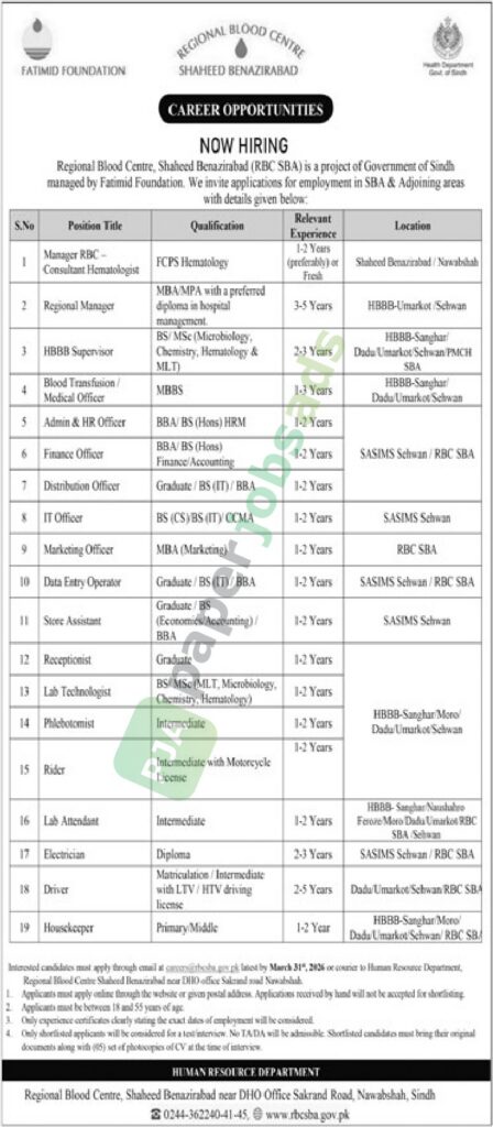 Manager / Consultant / Regional Manager - FATIMID FOUNDATION