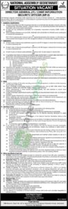Director General (IT) / Chief Information Security Officer (MP-II) - NATIONAL ASSEMBLY SECRETARIAT