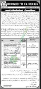 Procurement of Pet Bottles / PC Bottle - DOW UNIVERSITY OF HEALTH SCIENCES