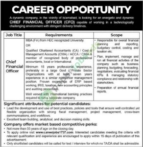 Chief Financial Officer (CFO) - Dynamic company