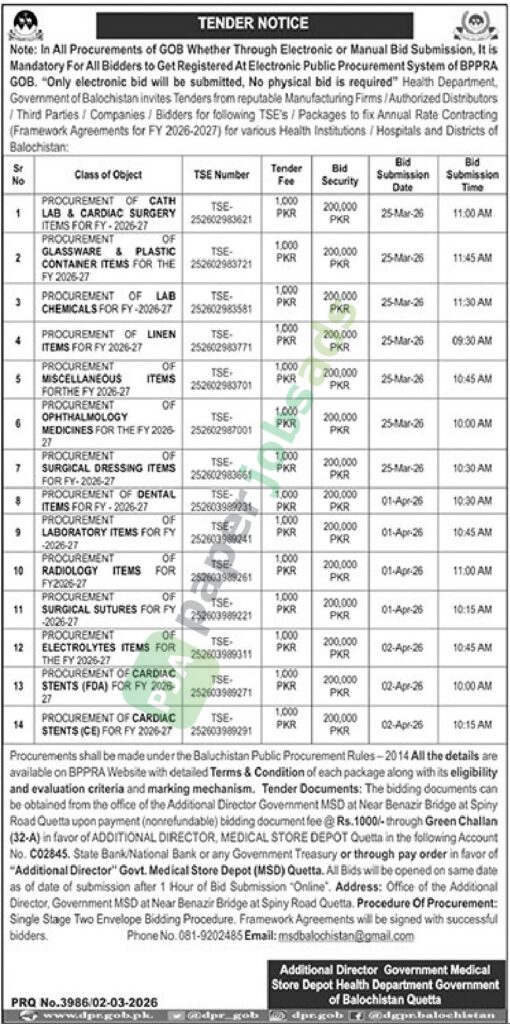 Misc. Procurement - Health Department