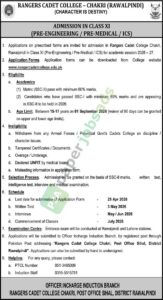 RANGERS CADET COLLEGE-CHAKRI ( - 2026 - 27 - Postgraduate - RANGERS CADET COLLEGE