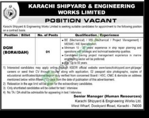 DGM - Karachi Shipyard & Engineering Works Limited