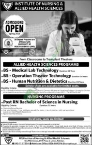 Spring 2026 - Allied Health Sciences / Nursing Programs - Institute of Nursing and Allied Health Sciences