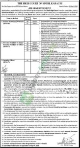 Private Secretary (Protocol) / Personal Assistant / Security Officer - THE HIGH COURT OF SINDH