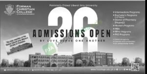 Intermediate / Bachelors / ParmD / Masters / MPhil / PhD programs - Forman Christian College