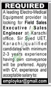 Field Sales Executive / Sales Engineer - Electro-Medical Equipment Provider