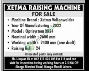 XETMA RAISING MACHINE - Private Company